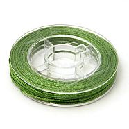 Nylon Thread for Jewelry Making, Green, 0.8mm, about 7~9m/roll(NWIR-N001-0.8mm-02)