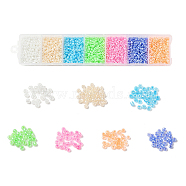 3500Pcs 7 Colors 12/0 Glass Round Seed Beads, Ceylon Round Hole Beads, Small Craft Beads, for DIY Jewelry Making, Mixed Color, 2mm, about 500pcs/color(SEED-YW0001-22)