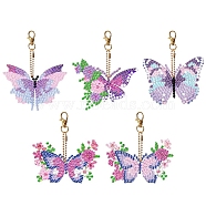 Butterfly DIY Pendant Decoration Kits, Including Resin Rhinestones Bag, Diamond Sticky Pen, Tray Plate and Glue Clay and Metal Findings, Mixed Color, Pendant: 50x70mm(PW-WG37306-01)
