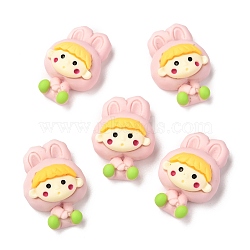 Opaque Resin Cabochons, Doll, Pink, 24x17x10.5mm(RESI-F020-41)