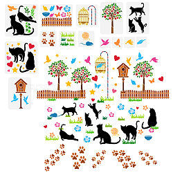 14Pcs 14 Styles Animal Theme PET Hollow Out Drawing Painting Stencils, for DIY Scrapbook, Photo Album, Mixed Shapes, 100~300x100~300mm, 1pc/style(DIY-WH0394-0142)
