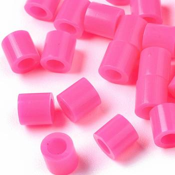 PE Fuse Beads, DIY Melty Beads, Tube, Camellia, 5x5mm, Hole: 3mm, about 8000pcs/500g