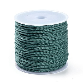 Macrame Cotton Cord, Braided Rope, with Plastic Reel, for Wall Hanging, Crafts, Gift Wrapping, Light Sea Green, 1.2mm, about 49.21 Yards(45m)/Roll