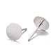 925 Sterling Silver Flat Pad  Stud Earring Findings(STER-K167-045F-S)-2