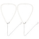 2Pcs Plastic Imitation Pearl Beaded Backdrop Necklace Body Chain(NJEW-FG0001-03)-1