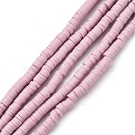 Handmade Polymer Clay Beads Strands, for DIY Jewelry Crafts Supplies, Heishi Beads, Disc/Flat Round, Thistle, 4x0.5~1mm, Hole: 1.4mm, about 350~410pcs/strand, 15.75 inch~16.14 inch(40~41cm)(CLAY-R089-4mm-Q087)