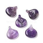 Natural Amethyst Pendants, Teardrop Charms, 23x20.5x7.5mm, Hole: 2.5mm(GG-CBA12F1-01B)