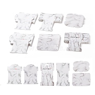 PANDAHALL ELITE 120 Pcs 6 Styles Marble Pattern Paper Display Cards, Hair Clip Display Cards, White, 20pcs/style(CDIS-PH0001-29)