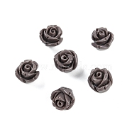 Synthetic Coral Carved Beads, Dyed, Flower, Half Drilled, Rosy Brown, 8x8mm, Hole: 1.4mm(CORA-C003-18E)