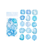 30Pcs 15 Styles PET Flower Wax Seal Stickers, Self Adhesive Sealing Wax Stamp Stickers for Wedding Invitations Valentine's Day Envelope Cards Gift Wrapping Scrapbooking, Deep Sky Blue, Packing: 130x80x3.5mm, 2pcs/style(PW-WG88487-04)