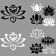 4Pcs 4 Styles PET Waterproof Self-adhesive Car Stickers, Reflective Decals for Car, Motorcycle Decoration, White & Black, July Lotus, 200x200mm, 1pc/style(DIY-WH0308-225A-031)