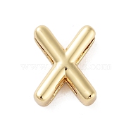 Rack Plating Brass Beads, Cadmium Free & Lead Free, Long-Lasting Plated, Real 18K Gold Plated, Letter X, 14.7x11.5x4.5mm, Hole: 1.5x10.5mm(KK-A208-10X)