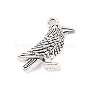 Tibetan Style Alloy Bird Pendants, Cadmium Free & Lead Free, Antique Silver, 18x19x5.5mm, Hole: 2mm(TIBEP-1425-AS-LF)