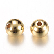 Brass Spacer Beads, Round, Golden, 3x2.5mm, Hole: 1.5mm(X-KK-S753-3mm-G)