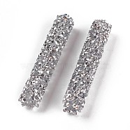 Glass Rhinestone Beads, For DIY Jewelry Craft Making, Tube, Comet Argent Light, 32~33x6mm, Hole: 0.8mm(GLAA-P046-C06)