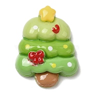 Christmas Theme Opaque Resin Cabochons, Cartoon Christmas Cabochons, Christmas Tree, 26x20x8mm(RESI-R441-01)
