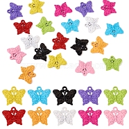 Pandahall 20Pcs 10 Colors Baking Painted Alloy Pendants, Butterfly Charms, Mixed Color, 16.5x20x2mm, Hole: 1.5mm, 2pcs/color(FIND-TA0002-82)