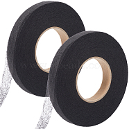 2 Rolls 2 Colors Non-woven Fabric Polyamide Double-sided Hot Melt Adhesive Film, for DIY Clothing Sewing Accessories, Black, 1.5x0.02cm, about 70yards/roll, 1color/roll(DIY-GF0009-34A)