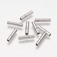 Brass Bayonet Clasps, Perfect Ending for your Jewelry, Platinum, 14x3mm(KK646-3)