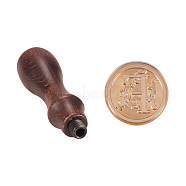 DIY Letter Scrapbook Brass Wax Seal Stamps and Wood Handle Sets, Letter.F, 25x14mm, 75mm(AJEW-PH0010-F)