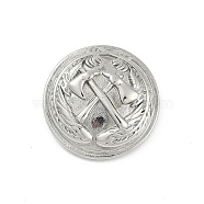 304 Stainless Steel Buttons, 1-Hole, Half Round, Stainless Steel Color, Axe, 25x10mm, Hole: 3x2mm(STAS-F310-29P-04)