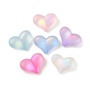 Transparent Spray Painted Acrylic Beads, Heart, Mixed Color, 16x22x8mm, Hole: 1.6mm(MACR-M026-02)