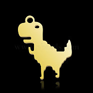 201 Stainless Steel Pendants, Dinosaur, Real 18K Gold Plated, 19x15.5x1mm, Hole: 1.6mm(STAS-N090-LA879-2)