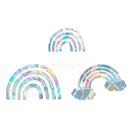 Rainbow PVC Laser Adhesive Stickers, Electrostatic Stickers, Colorful, 30x19x0.02cm, 3pcs/set(DIY-WH0273-49)