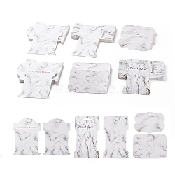 PANDAHALL ELITE 120 Pcs 6 Styles Marble Pattern Paper Display Cards, Hair Clip Display Cards, White, 20pcs/style(CDIS-PH0001-29)
