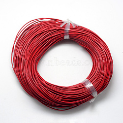 Spray Painted Cowhide Leather Cords, Red, 1.5mm(X-WL-R001-1.5mm-15)