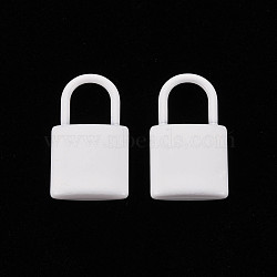 Spray Painted Alloy Pendants, Cadmium Free & Lead Free, Padlock, White, 18.5x11x4mm, Hole: 5.5x6mm(PALLOY-Q433-031J-RS)