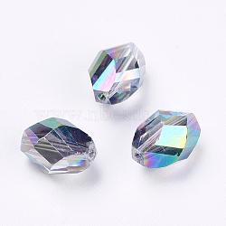 Imitation Austrian Crystal Beads, Grade AAA, Faceted, Oval, Colorful, 8x10.5mm, Hole: 0.9~1mm(SWAR-F077-11x8mm-31)