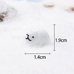 Resin Display Decoration, Polar Bear, White, 14x19mm(PW-WG27648-01)