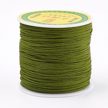 Polyester Cord, Olive, 0.8mm, about 87.48 yards(80m)/roll