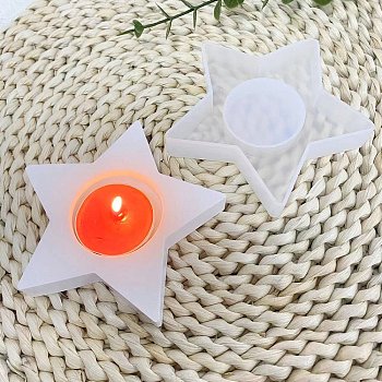 DIY Silicone for Candle Making, White, Star, 10.3x1.65cm, Inner Diameter: 4.05cm