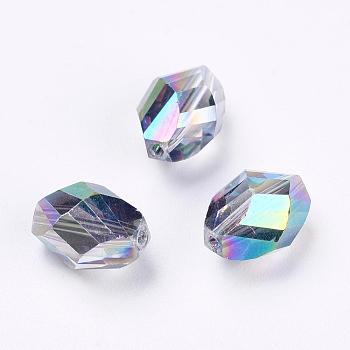 Imitation Austrian Crystal Beads, Grade AAA, Faceted, Oval, Colorful, 8x10.5mm, Hole: 0.9~1mm