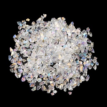 Glass Chip Beads, No Hole, for DIY Drip Filler, White, 1~4x1~4x1~4mm, about 900000Pcs/450g