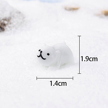 Resin Display Decoration, Polar Bear, White, 14x19mm