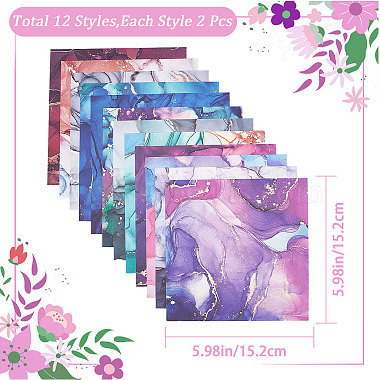 Bloc de papier pour scrapbooking 24pièces 12 styles(DIY-WH0349-46)-2