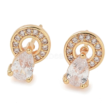 Clear Teardrop Cubic Zirconia Stud Earrings