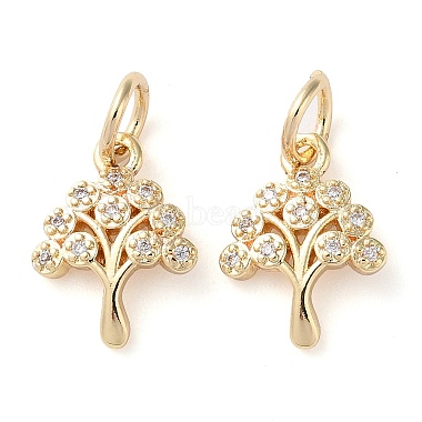 Golden Clear Tree Brass+Cubic Zirconia Charms