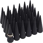 Wood Ring Holders, Ring Cone, Jewelry Craft Display, Black, 25x50mm(AJEW-WH0120-53B)