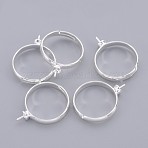 Ring mountings And Settings, Adjustable, for Half Drilled Beads, Silver Color Plated, 19mm in diameter(X-EC160-S)