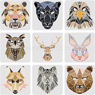 Large Plastic Reusable Drawing Painting Stencils Templates, for Painting on Scrapbook Fabric Tiles Floor Furniture Wood, Square, Animal Pattern, 300x300mm(DIY-WH0172-488)