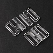 Plastic Bikini Clips, Bra Clasp Replacement Part, Lingerie Snap Closure, Clear, 26x31x4mm, Hole: 4.5x20mm(FIND-WH0042-79B-03)