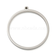 Non-Tarnish 304 Stainless Steel Laser Cut Pendants, Ring Charm, Stainless Steel Color, 37.5x35x3mm, Hole: 2mm(STAS-U009-06F-02)