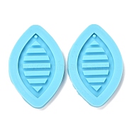 DIY Pendant Silicone Molds, Resin Casting Molds, Clay Craft Mold Tools, Horse Eye, Blue, 45x30x5mm, Hole: 1.5mm, Inner Diameter: 36x20mm, 2pcs/set(DIY-P030-14)