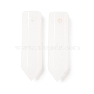 Natural White Jade Pointed Pendants, Faceted, Bullet, 30~33x8~9mm, Hole: 1.4~1.6mm(G-D460-01V)