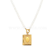 Mother Mary Pearl Necklace with 3D Heart Pendant and Secret Box.(EZ0738-1)