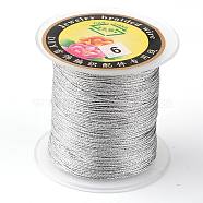 Round Metallic Thread, Embroidery Thread, 6-Ply, Gainsboro, 0.6mm, about 87.48 yards(80m)/roll(MCOR-L001-0.6mm-04)